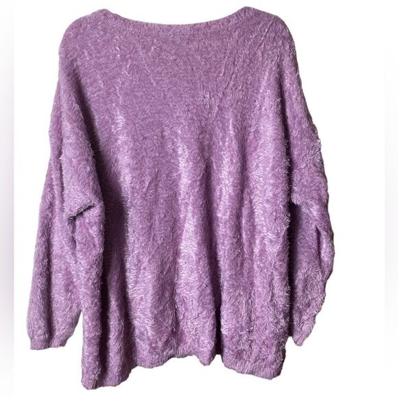 Torrid Wm’s Sz 2 Purple Soft Pull Over V-Neck Eye Shadow Sweater - Picture 3 of 5